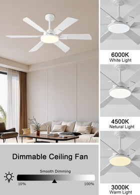 JSAITEE 3CCT dimmable light integrated in ceiling fan