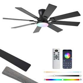 JSAITEE 52-inch ceiling fan light with remote, top-view highlight for modern spaces