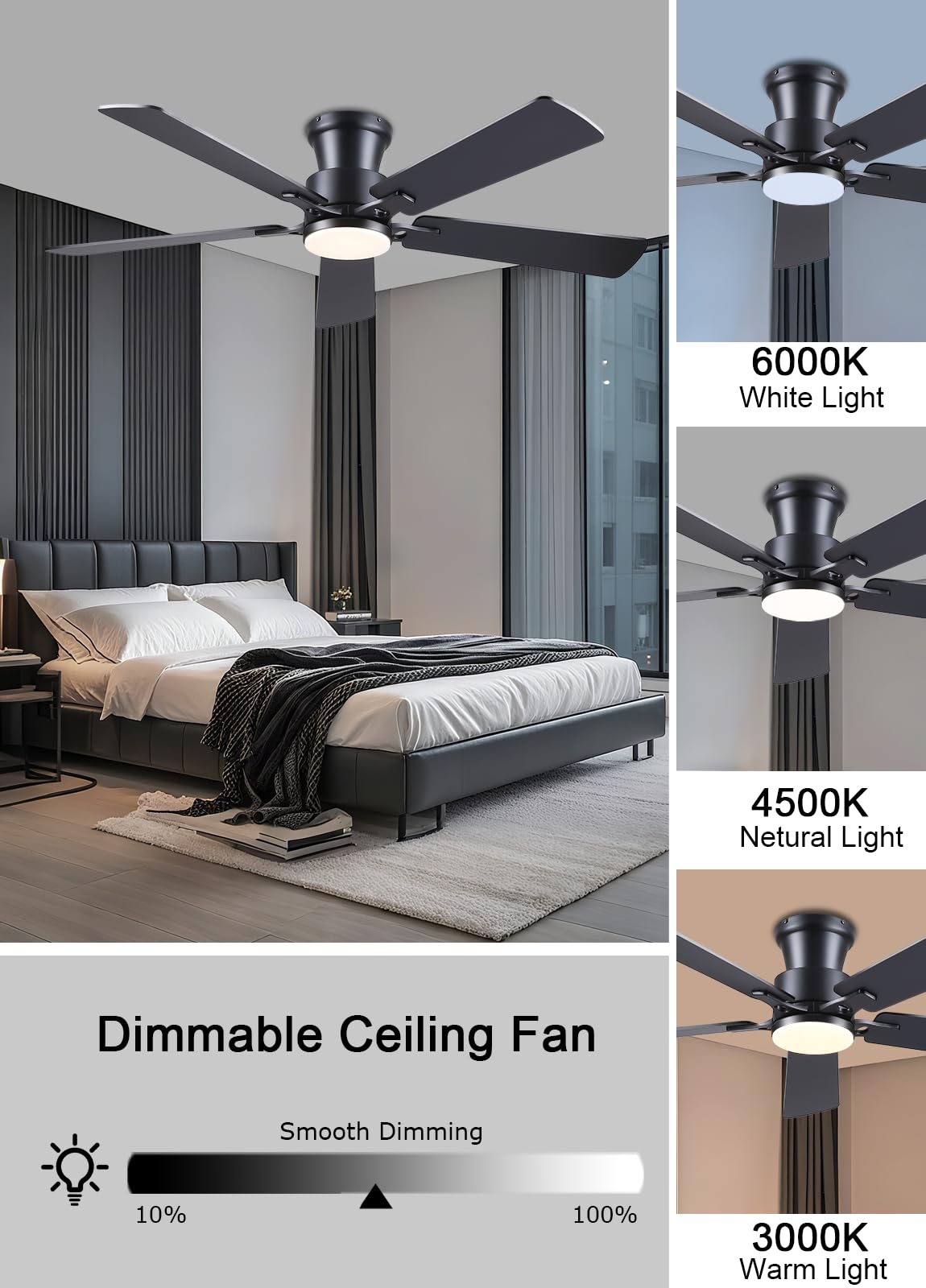 JSAITEE ceiling fan suitable for indoor and outdoor use