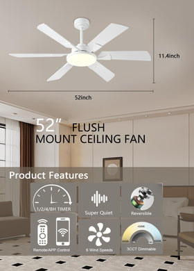 JSAITEE ceiling fan with app control for convenient setup