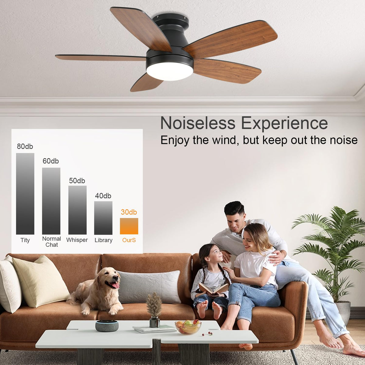 JSAITEE dual-color blades, black and dark wood, stylish decor accent.