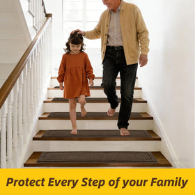 JSEI 15-pack brown stair treads suitable for multiple stairs.