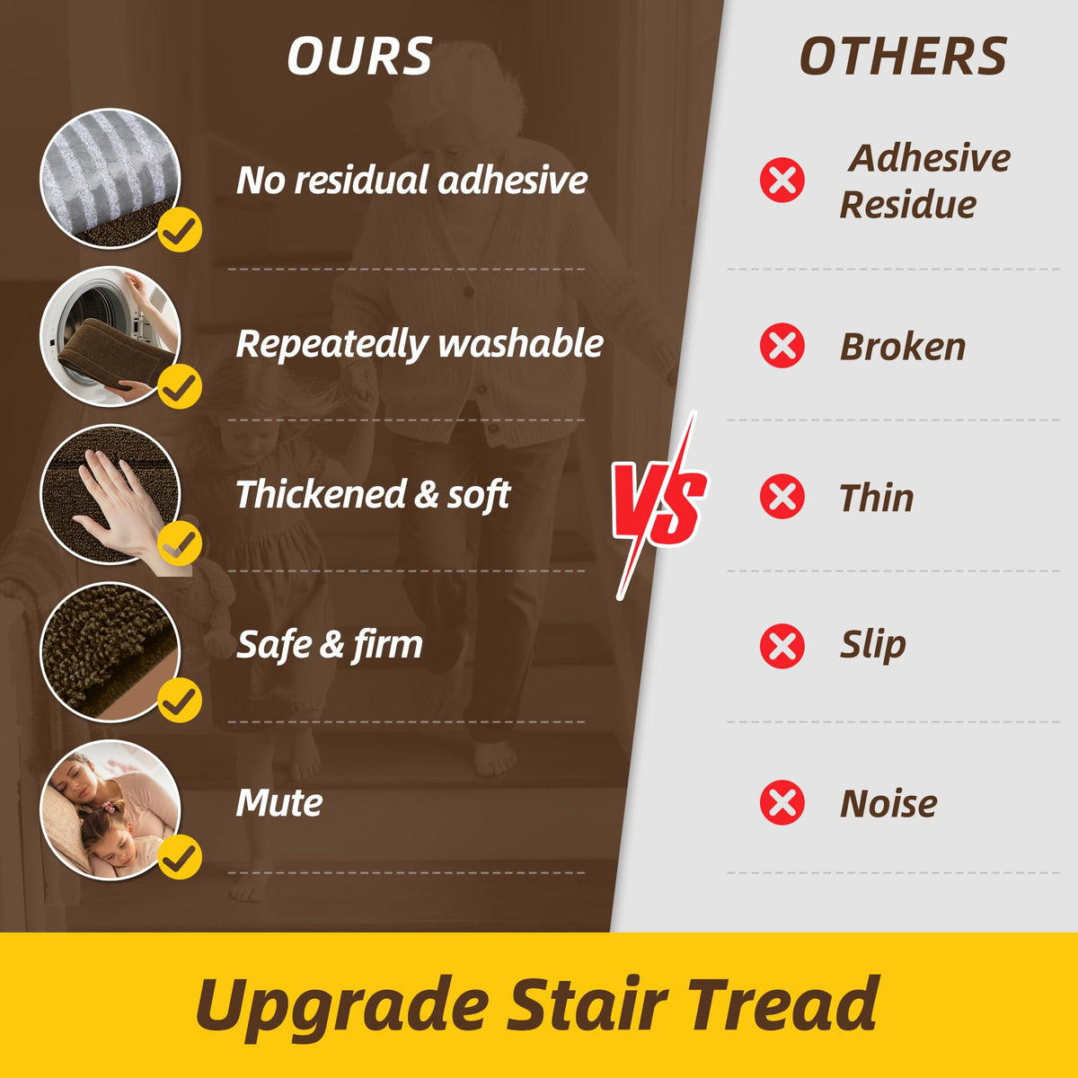 JSEI easy-clean stair mats for simple maintenance between uses.