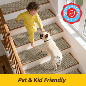 JSEI stair treads easy to vacuum or machine wash