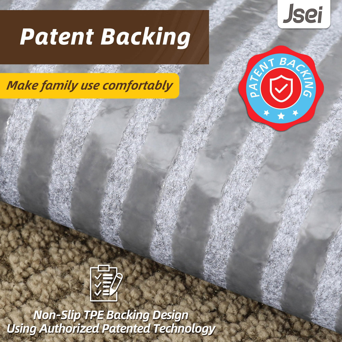 Edge locking stitching on JSEI stair treads prevents fraying