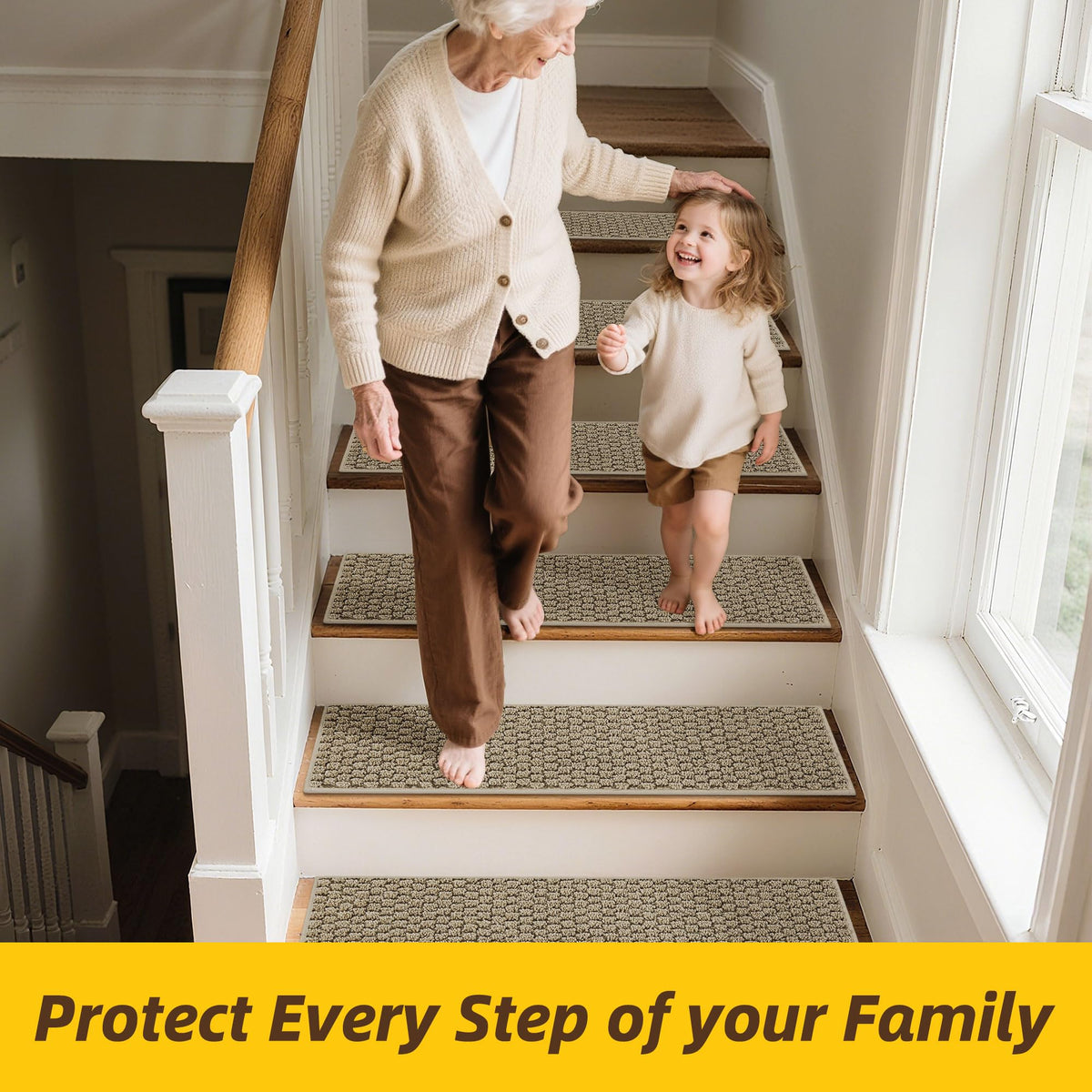 Families with kids and pets using JSEI stair treads