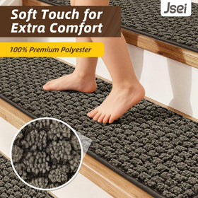 JSEI machine-washable treads keep stairs fresh with simple cleaning