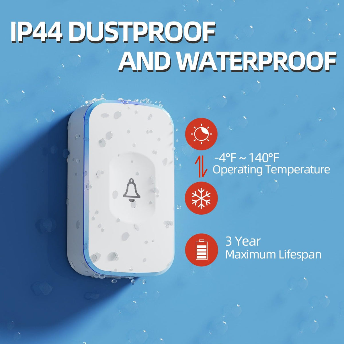Jsieem doorbell button touch shows easy installation and quick press usability.