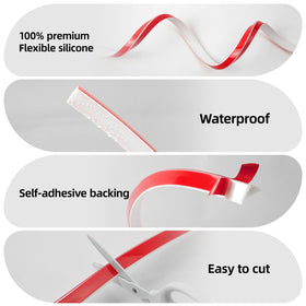 JSIWOTH bendable silicone trim flexes around curves for wall-floor transitions