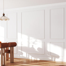 JSIWOTH wall molding kit layout with 24 pieces for a stylish accent wall.