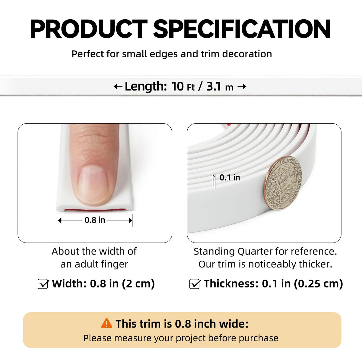 JSIWOTH waterproof molding trim outlines door and window edges with water resistance.