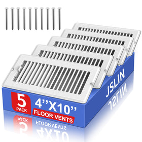 JSLIN 4x10 floor register in matte white with easy airflow control for clean design.