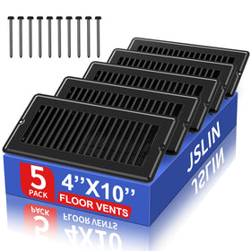 JSLIN 4x10 floor register vent cover in black for quick drop-in installation
