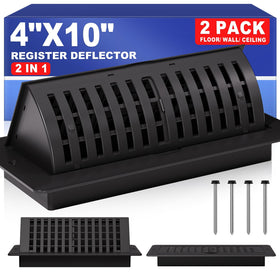 JSLIN 4x10 floor register with vent deflector for precise airflow control.