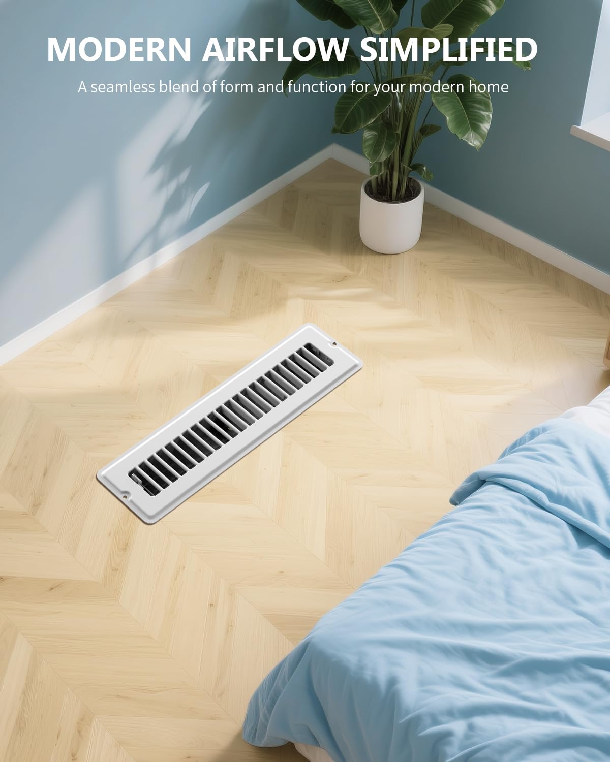 JSLIN floor vent cover with quiet vanes reduces rattling.