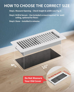 JSLIN heavy-duty anti-rust steel floor vent delivers durable, year-round climate control.