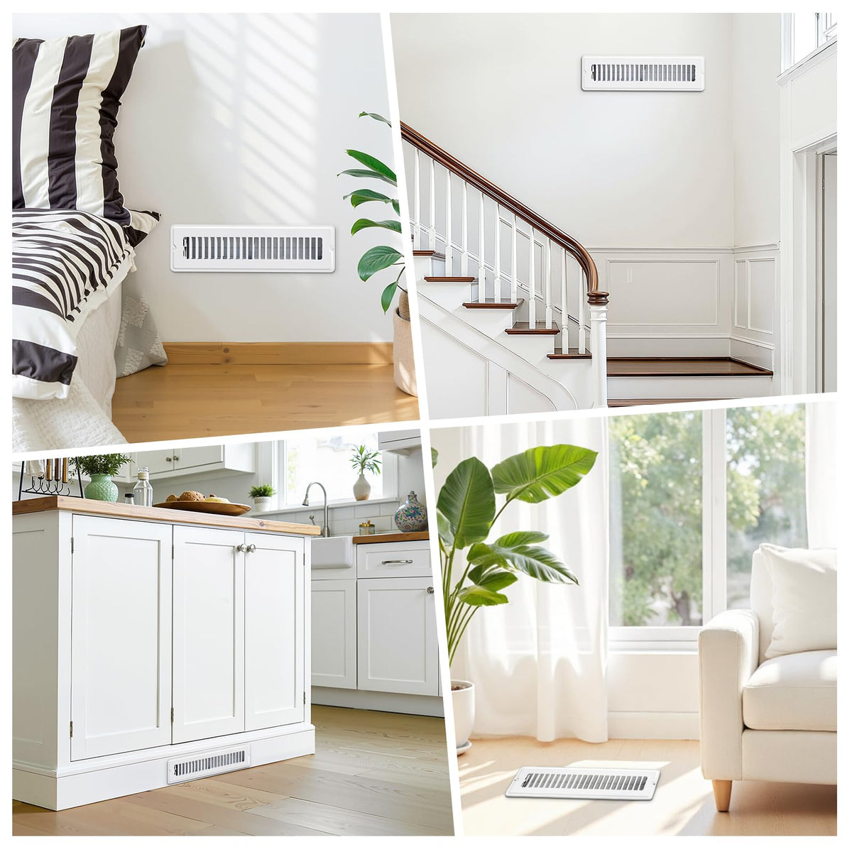 JSLIN low-profile white vent cover blending with home decor.