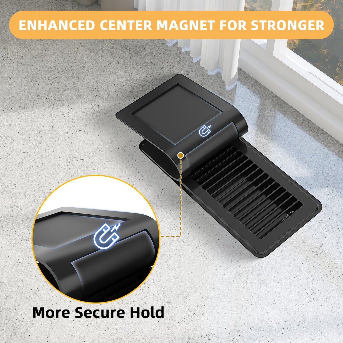 JSLIN vent covers installed on a floor register show a snug fit.