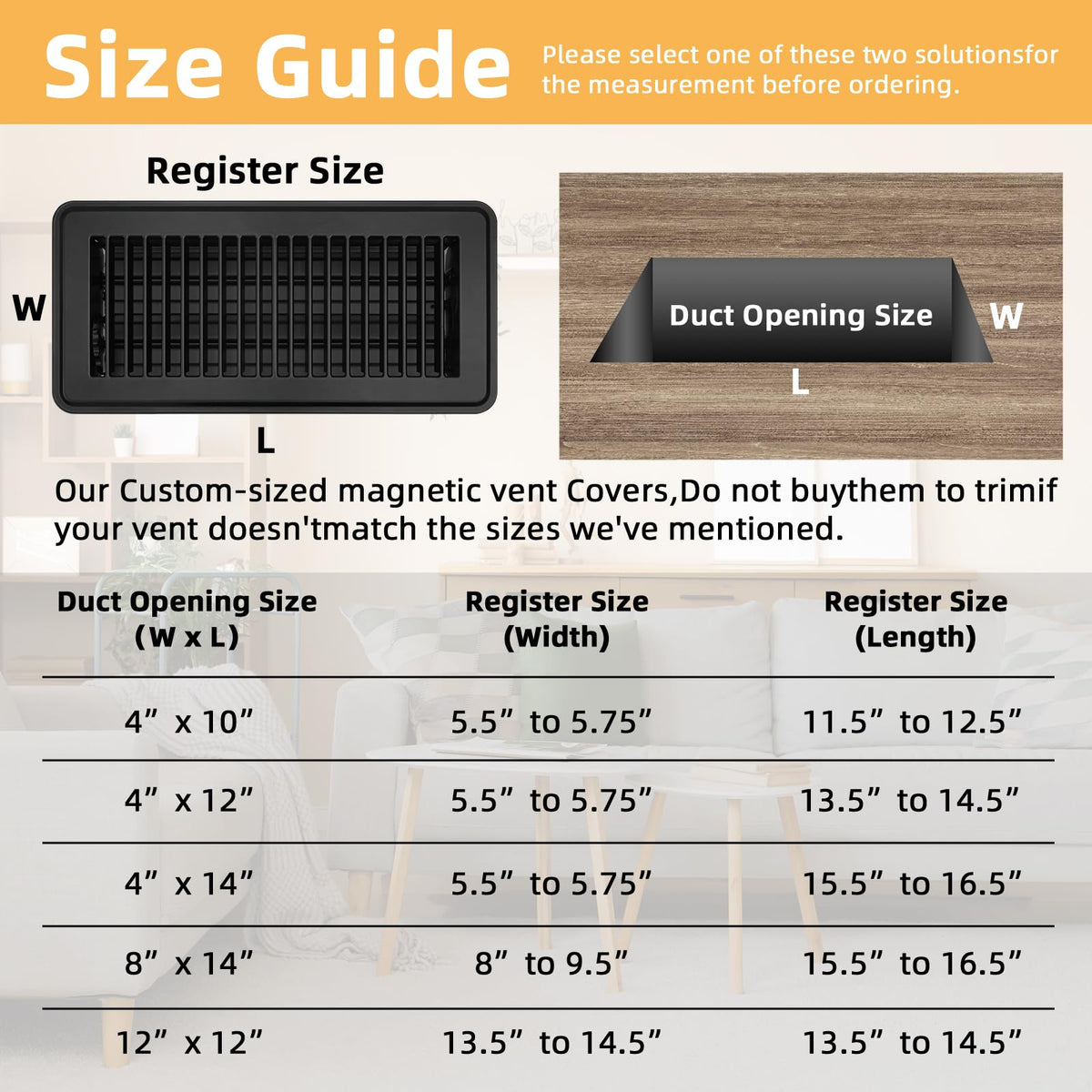 Steel-register compatibility shown with JSLIN magnetic vent covers.