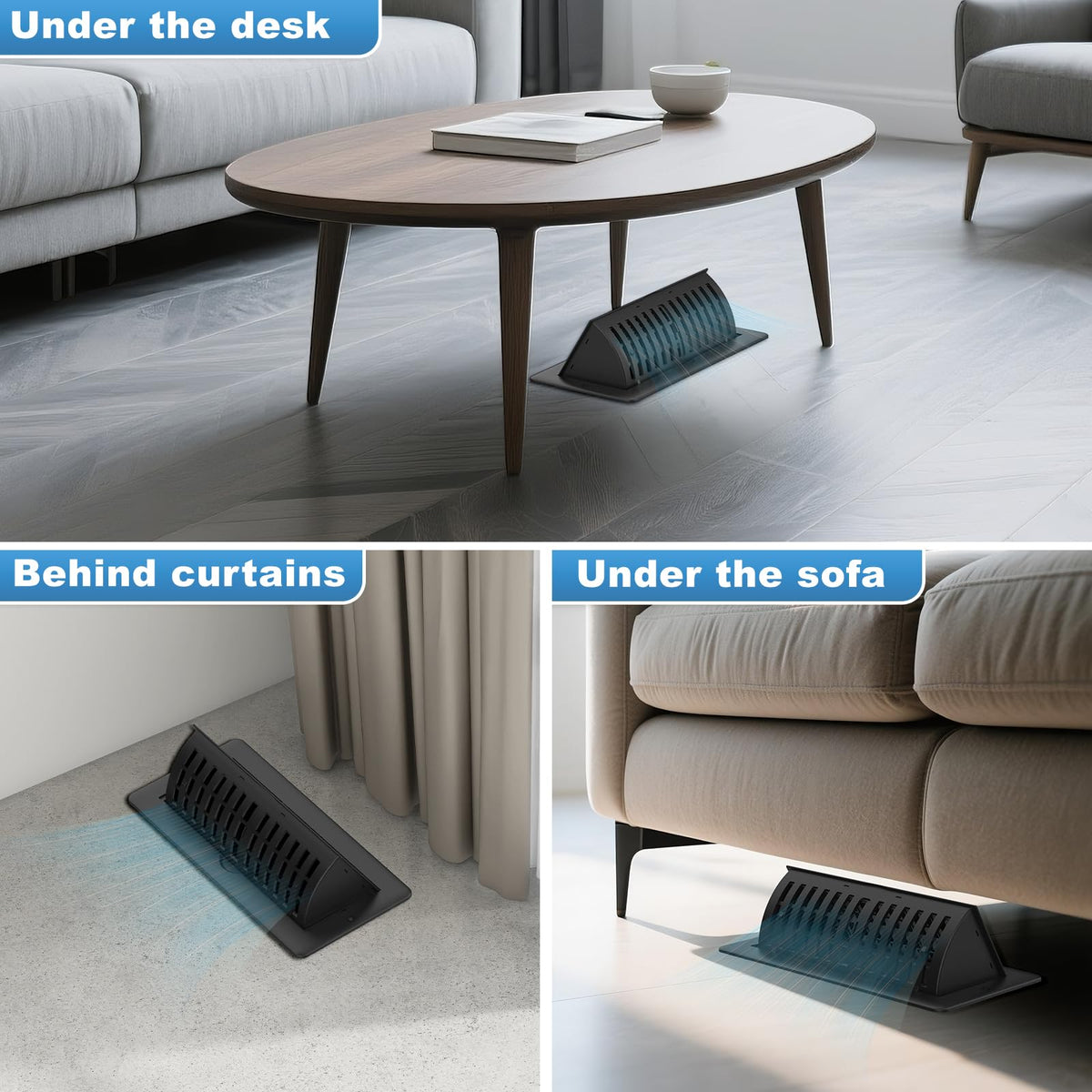 JSLIN adjustable vent deflector redirects airflow away from seating areas.
