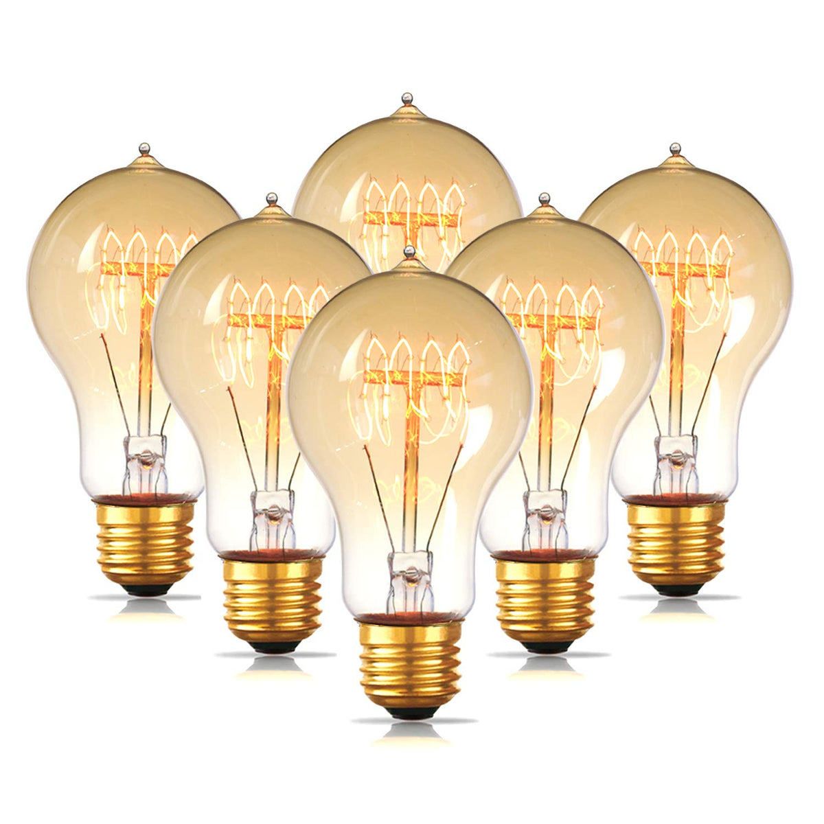 Jslinter Edison 60W amber glass bulb for warm decorative lighting