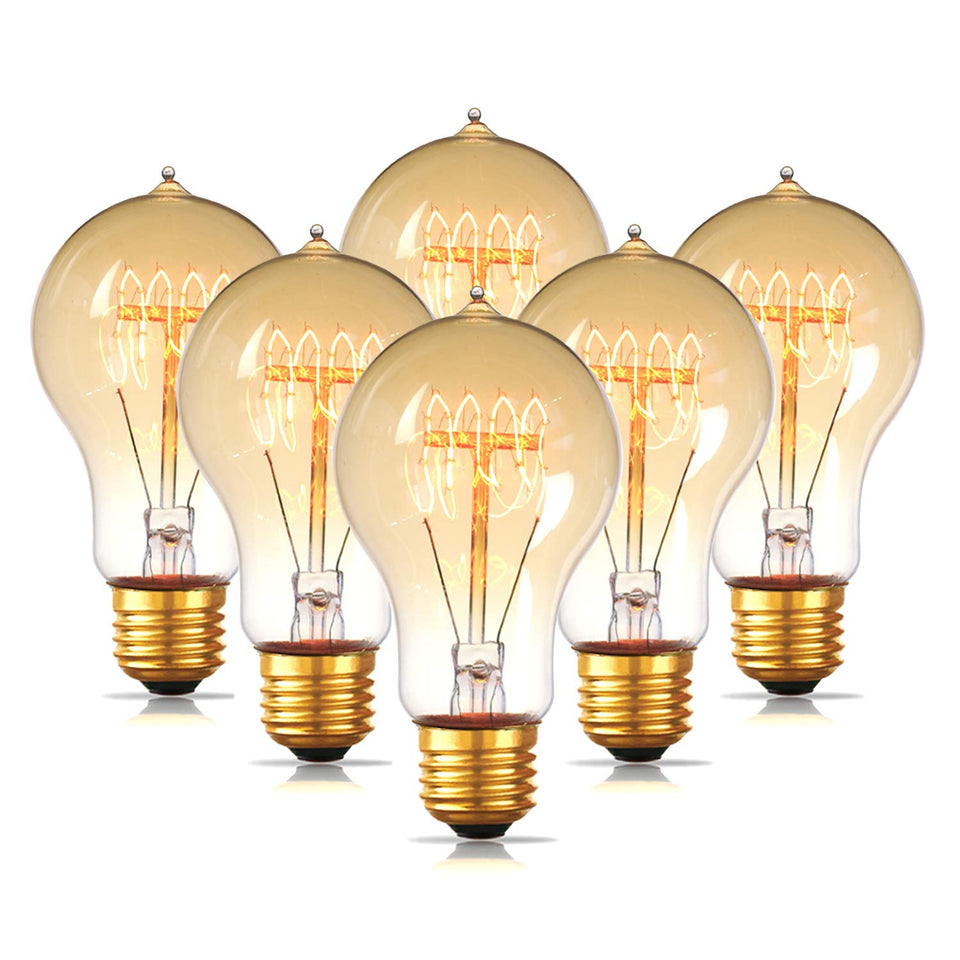 Jslinter Edison 60W amber glass bulb for warm decorative lighting