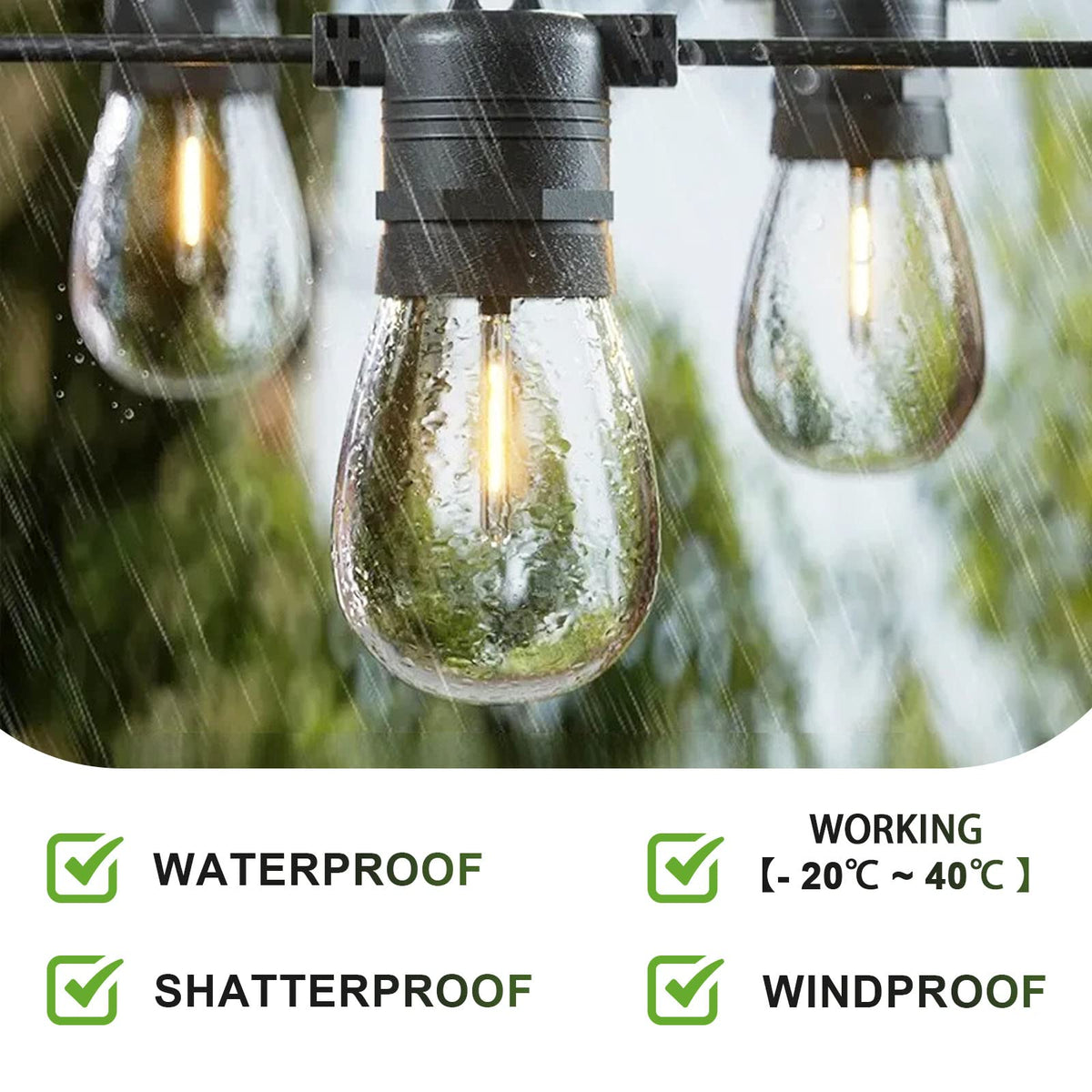 Jslinter energy-saving patio lighting reduces electricity with warm glow.