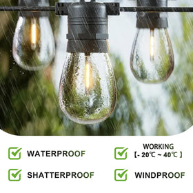 Jslinter energy-saving patio lighting reduces electricity with warm glow.