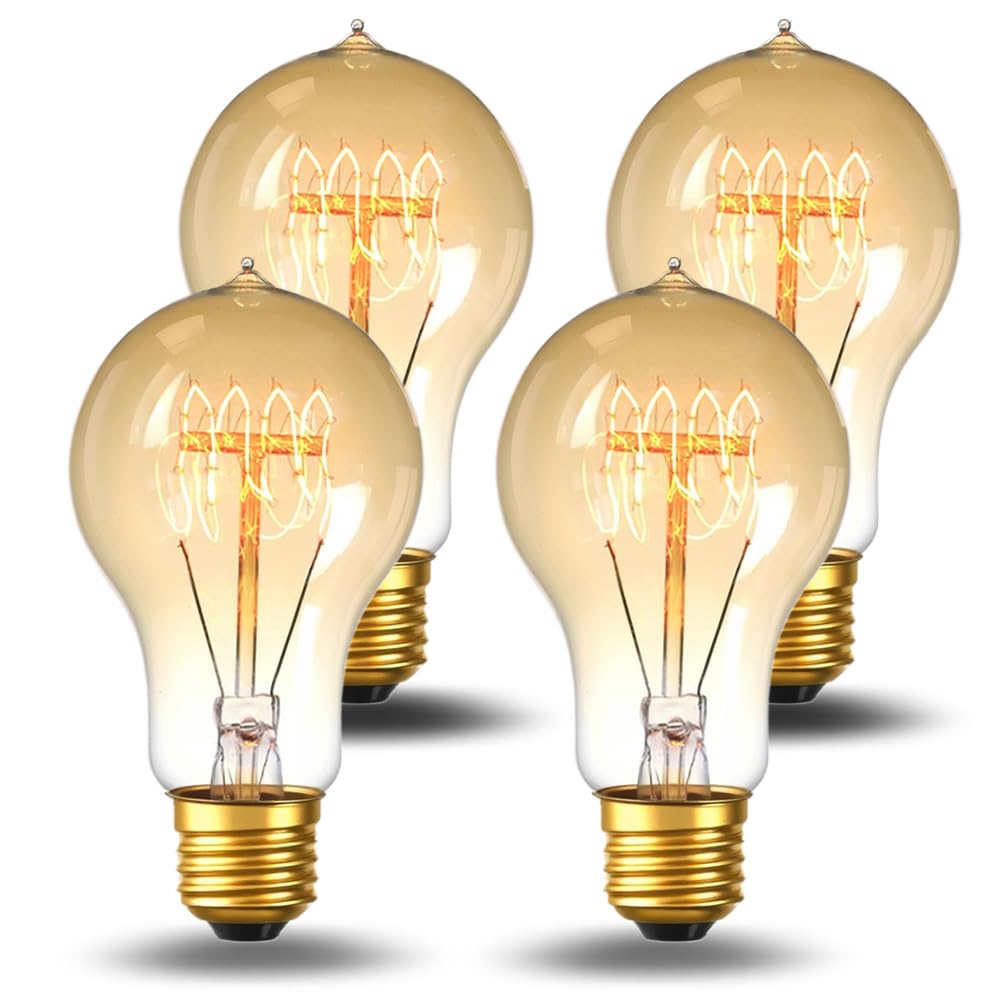 Jslinter incandescent 60W dimmable bulb in four-pack for warm ambience