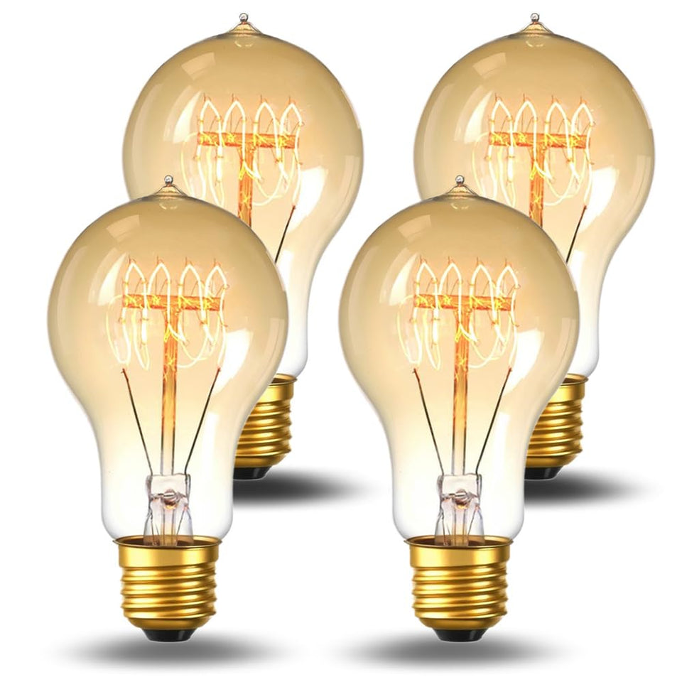 Jslinter incandescent 60W dimmable bulb in four-pack for warm ambience