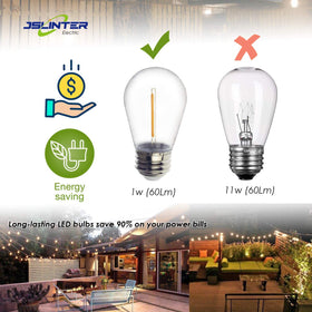 Jslinter S14 E26 base bulb fits standard fixtures for easy upgrades.