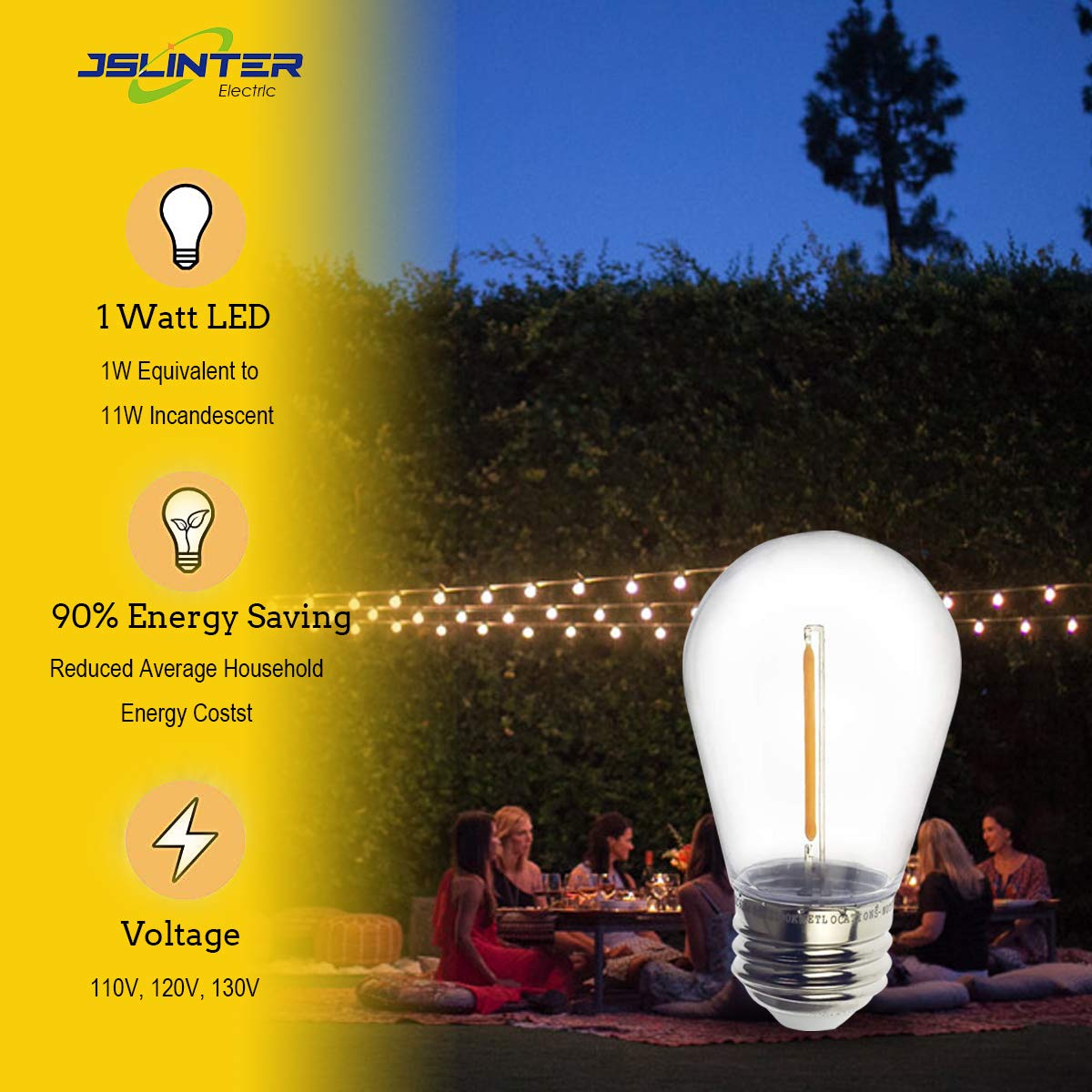 Jslinter S14 patio garden ambience with warm glow lighting.