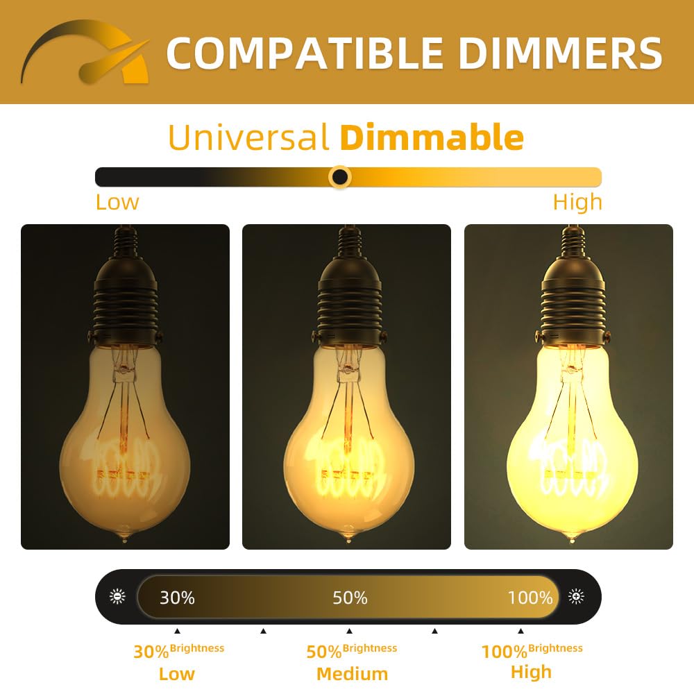 Jslinter vintage Edison amber lightbulb in A19 shape for cozy spaces