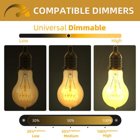 Jslinter vintage Edison amber lightbulb in A19 shape for cozy spaces