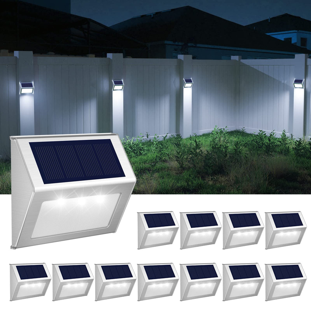 JSOT outdoor fence light with stainless steel body provides durable exterior illumination