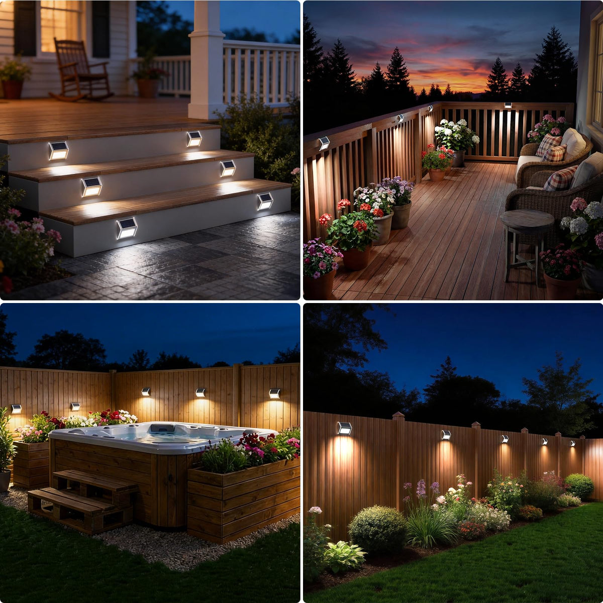 JSOT cool white LED fence light offers balanced stair lighting