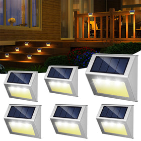 JSOT solar fence lights pack 6 wall mount for outdoor lighting and safety