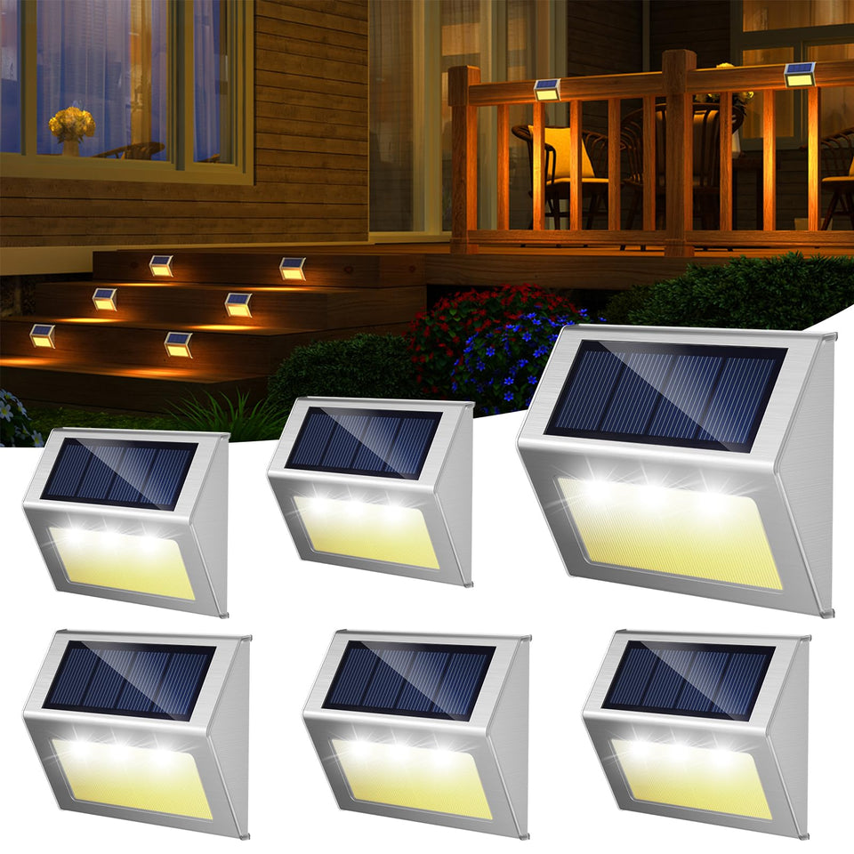 JSOT solar fence lights pack 6 wall mount for outdoor lighting and safety