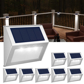 JSOT solar lights on deck walkway provide safe, ambient illumination for evening outdoor use.