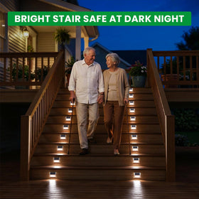 JSOT stair light guides steps with cool white illumination.