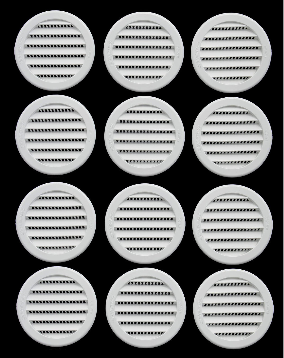 JSP Manufacturing 3-inch round plastic louver vent for easy, secure installation.