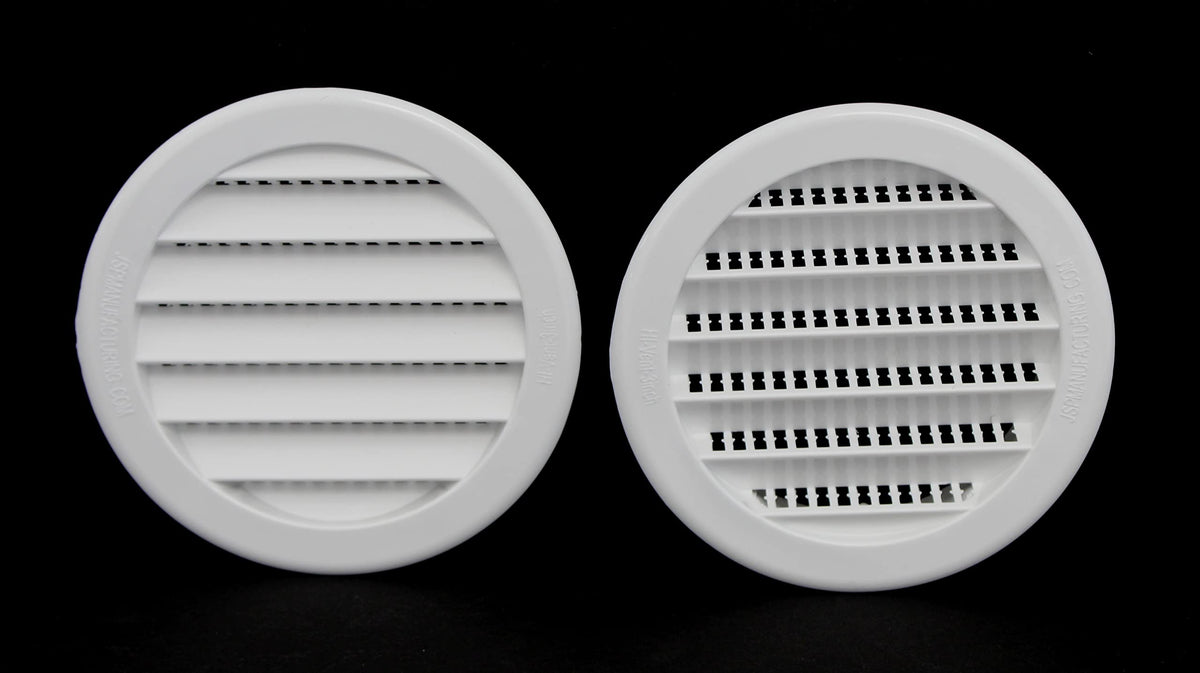 JSP Manufacturing display case vent in white for improved air circulation.