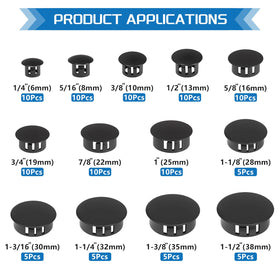 JTAREA 13-size nylon hole plugs collection neatly organized for DIY fixes.