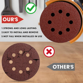 JTIEO discs compatible with most random orbital sanders for easy upgrades