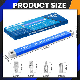 JTZWN drive adapters 1/2, 1/4, 3/8 for versatile socket compatibility.