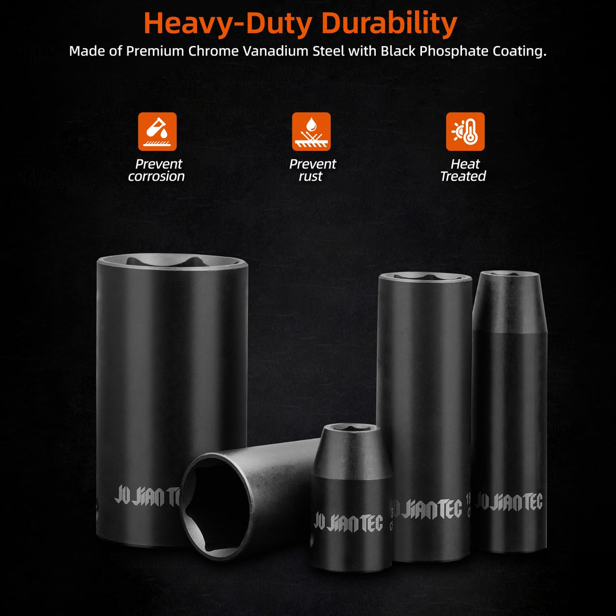 JU JIAN TEC 6‑point hex design prevents rounding under torque.