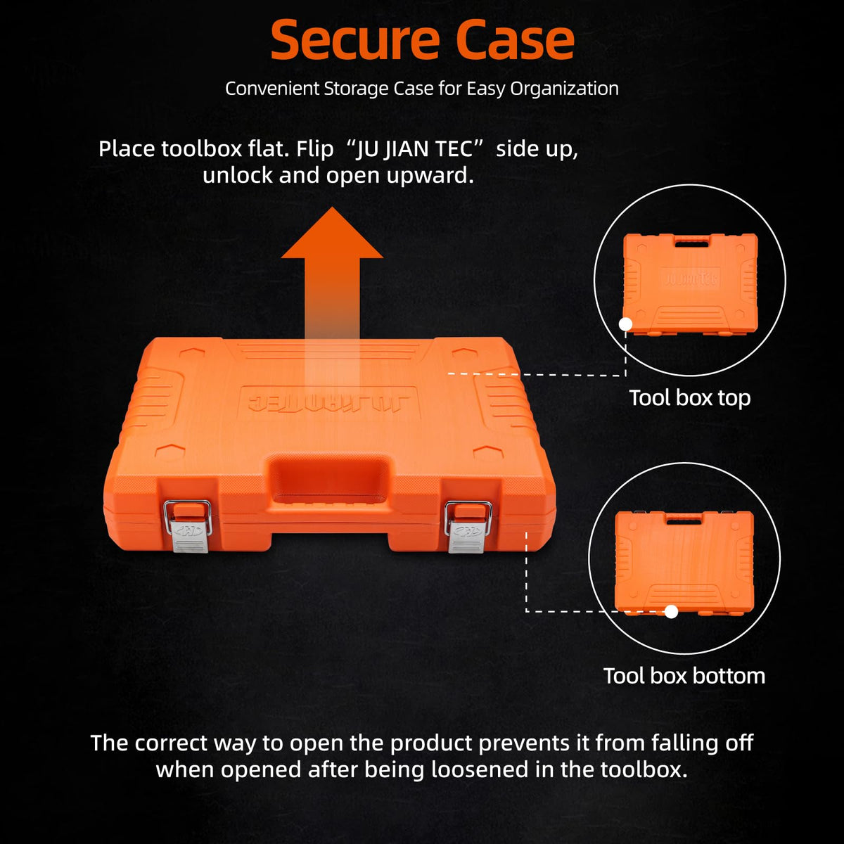 JU JIAN TEC 72‑tooth quick-release ratchet for smooth operation.