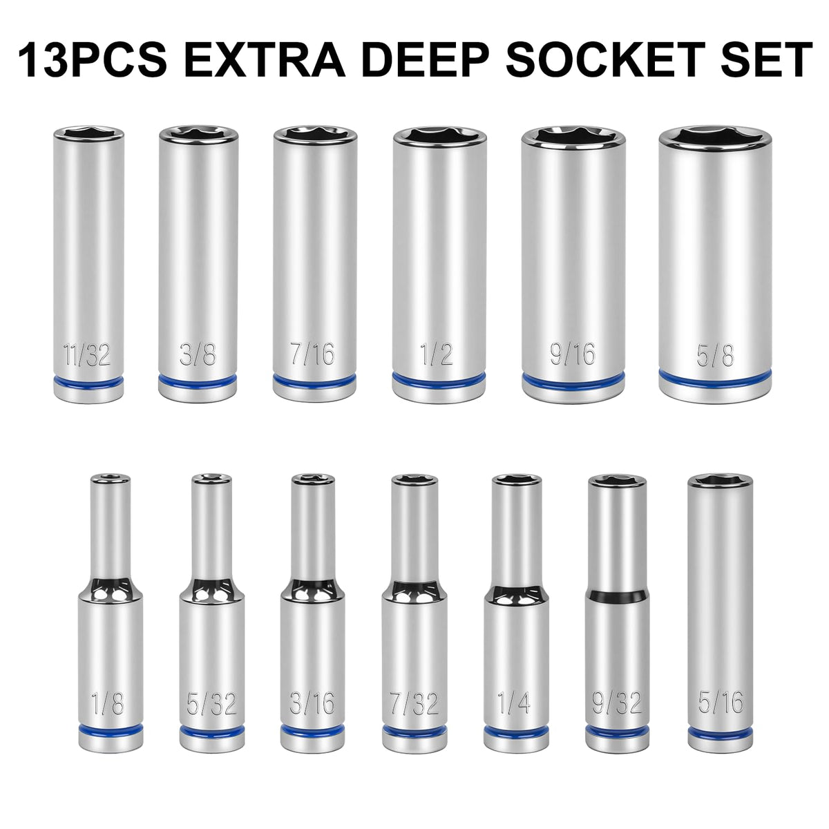 JU JIAN TEC sockets with embossed size markings for quick identification