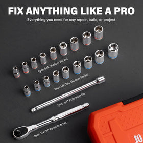 JU JIAN TEC polished chrome-vanadium sockets resist corrosion and clean easily