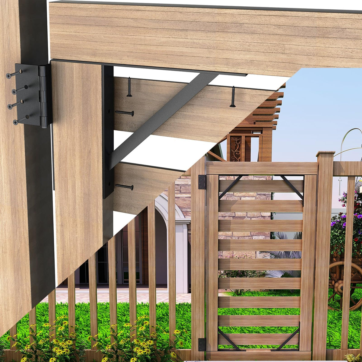JUBEST rust-resistant finish protects outdoor gates from weather exposure.